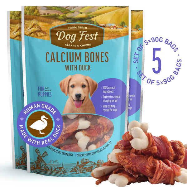 Dog Fest - Natural puppy treats - Calcium Bones With Duck