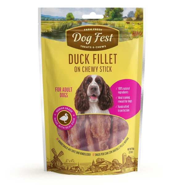 Duck Fillet On Chewy Stick - Dog Treats - Set Of 5 - Pet Fest