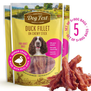 Duck Fillet On Chewy Stick - Dog Treats - Set Of 5 - Pet Fest