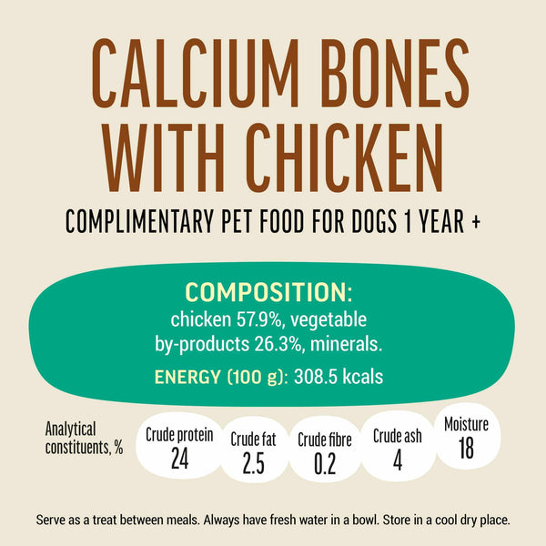 Calcium Bones With Chicken - Dog Treats For Small Breeds - Set Of 5x55g - Pet Fest