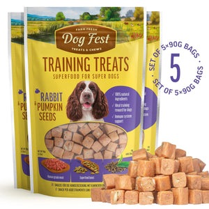 Training Treats Rabbit & Pumpkin seeds - Dog Treats - Set Of 5 - Pet Fest