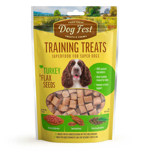 Training Treats Turkey & Flax seeds - Dog Treats - Set Of 5x90g - Pet Fest